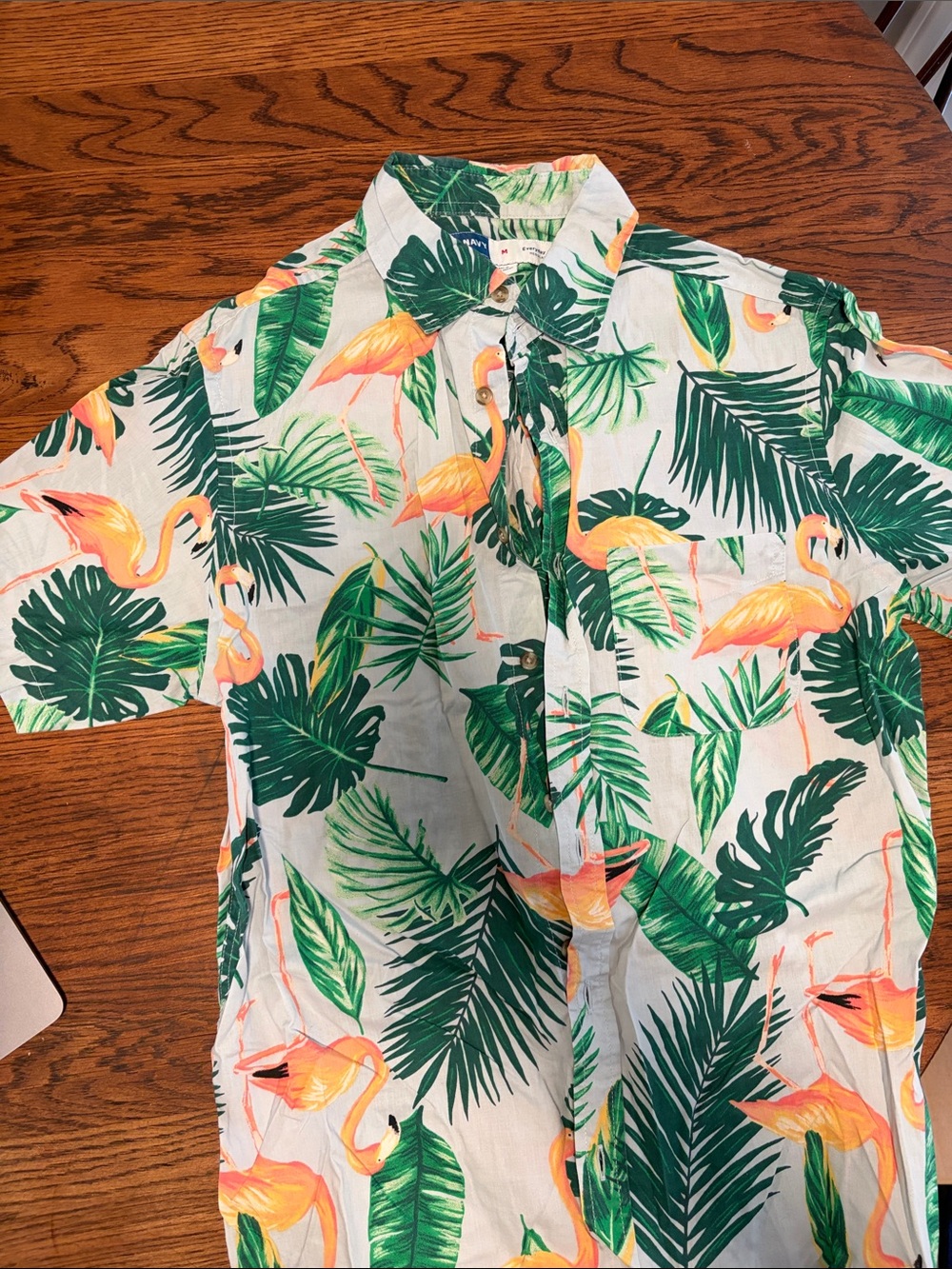 Old Navy Flamingo Print Button-Down Shirt